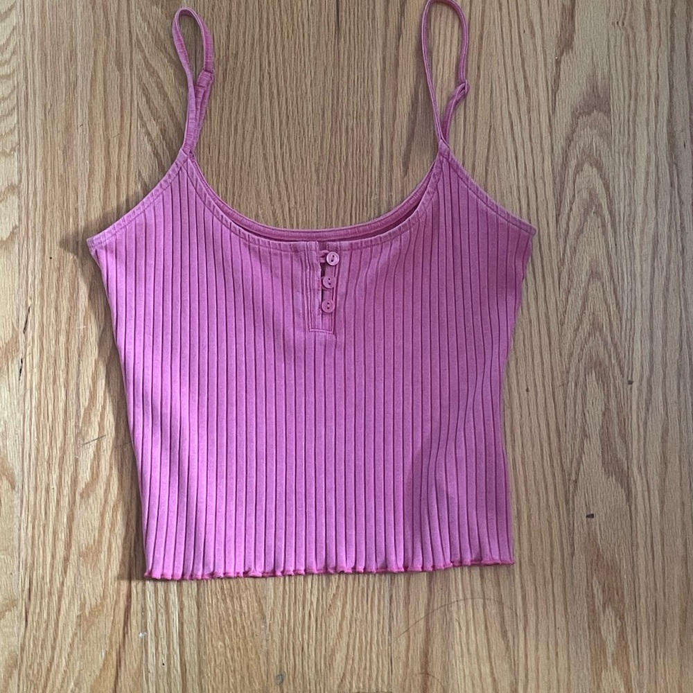 AMERICAN EAGLE Pink Ribbed tank top